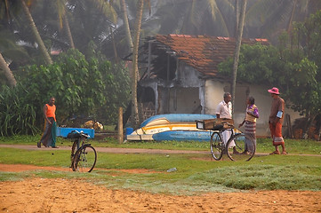 Image showing Fish Dealers in the Fishing Village