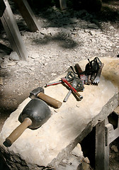 Image showing A mason's tools