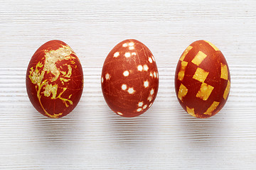 Image showing easter eggs colored with onion skin