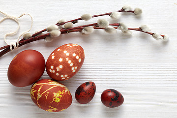 Image showing easter eggs colored with onion skin