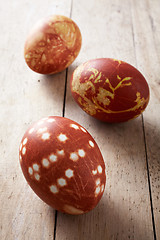 Image showing easter eggs colored with onion skin