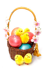 Image showing Basket with Easter Eggs