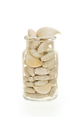 Image showing Garlic and herbal supplement pills isolated, alternative medicine concept