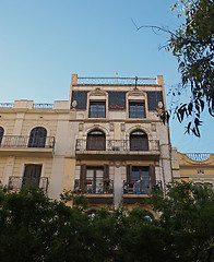 Image showing building frontage, Barcelona center, Spain