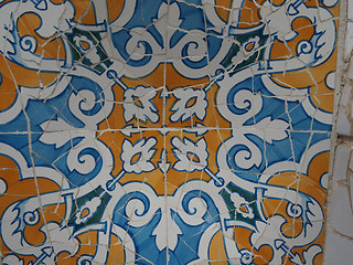 Image showing Gaudi Mosaic Tiles - Barcelona, Spain