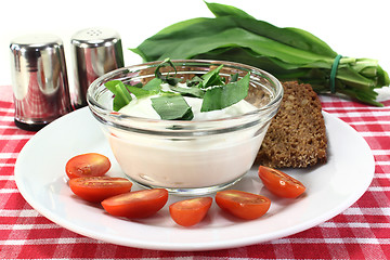 Image showing Wild garlic curd