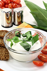 Image showing Wild garlic curd