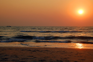 Image showing Sunset in Goa in India