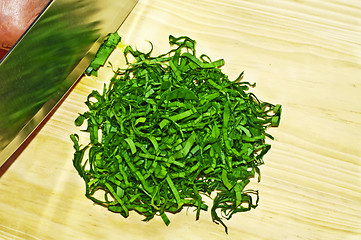 Image showing chopped wild garlic