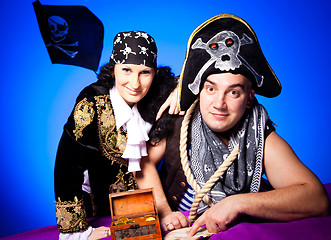 Image showing two pirates on blue