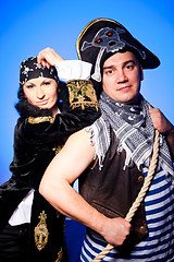 Image showing two pirates on blue