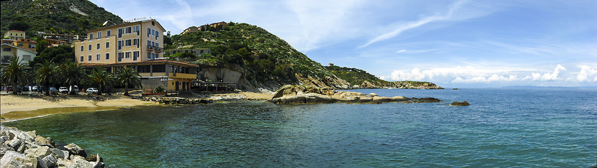 Image showing Panoramic view of Emerald Coast in Sardinia