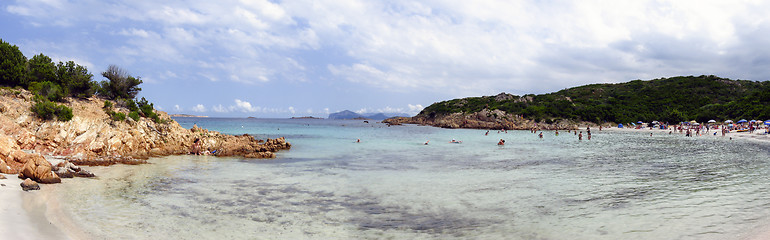 Image showing Panoramic view of Beach of Prince in Emerald Coast Sardinia