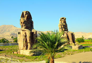 Image showing colossi of memnon in Luxor Egypt