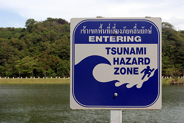 Image showing Tsunami warning sign