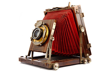 Image showing old wooden photo camera