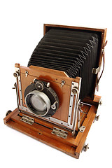 Image showing old wooden photo camera