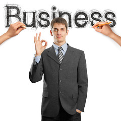 Image showing sketch word business with businessman