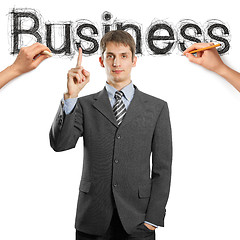 Image showing sketch word business with businessman