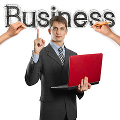 Image showing sketch word business with businessman