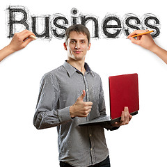 Image showing sketch word business with businessman