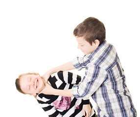 Image showing play fighting kids