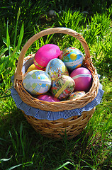 Image showing basket with easter eggs