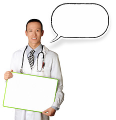 Image showing doctor with empty board with thought bubble