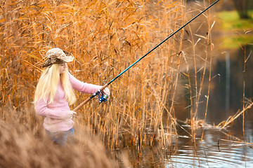 Image showing Woman Fishing