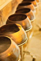 Image showing Pots in Reclining Buddha Temple