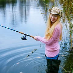 Image showing Woman Fishing