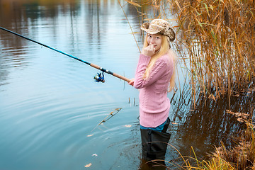 Image showing Woman Fishing