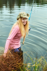 Image showing Woman Fishing