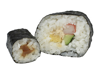 Image showing Two vegetables Japanese rolls