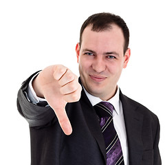 Image showing businessman gesturing thumbs down