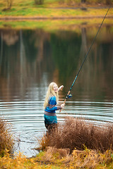 Image showing Woman Fishing