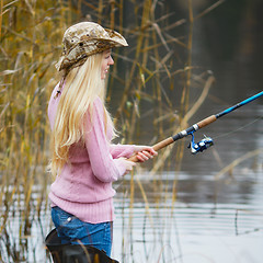 Image showing Woman Fishing