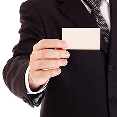 Image showing businessman show blank card