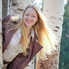 Image showing Beautiful Woman in Spring Park