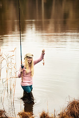 Image showing Woman Fishing