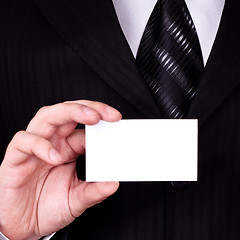 Image showing businessman show blank card