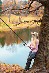 Image showing Woman Fishing