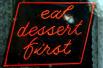 Image showing eat dessert first