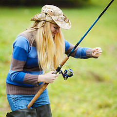 Image showing Woman Fishing