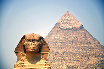 Image showing Sphinx in front of Pyramid Giza