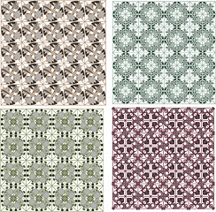 Image showing Set of detailed repeating damask patterns