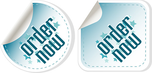Image showing Order now stickers label set