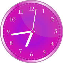 Image showing wall clock isolated on white. vector