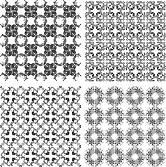Image showing Seamless patterns set with semicircular elements