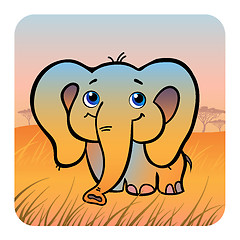 Image showing Friendly elefant in savanna